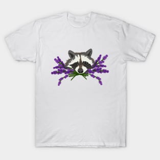 Raccoon with lavender T-Shirt